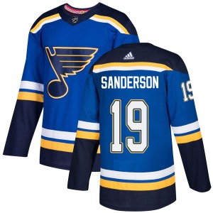 Adult Authentic St. Louis Blues Derek Sanderson Blue Home Official Adidas Jersey