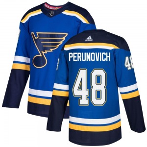 Youth Authentic St. Louis Blues Scott Perunovich Blue Home Official Adidas Jersey