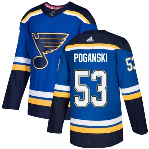 Youth Authentic St. Louis Blues Austin Poganski Blue ized Home Official Adidas Jersey