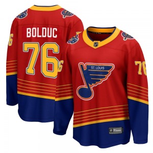Youth Breakaway St. Louis Blues Zack Bolduc Red 2020/21 Special Edition Official Fanatics Branded Jersey