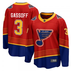 Youth Breakaway St. Louis Blues Bob Gassoff Red 2020/21 Special Edition Official Fanatics Branded Jersey