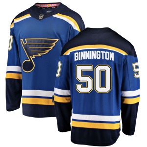 Adult Breakaway St. Louis Blues Jordan Binnington Blue Home Official Fanatics Branded Jersey