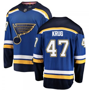 Adult Breakaway St. Louis Blues Torey Krug Blue Home Official Fanatics Branded Jersey