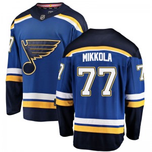 Adult Breakaway St. Louis Blues Niko Mikkola Blue Home Official Fanatics Branded Jersey