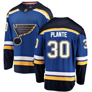 Adult Breakaway St. Louis Blues Jacques Plante Blue Home Official Fanatics Branded Jersey