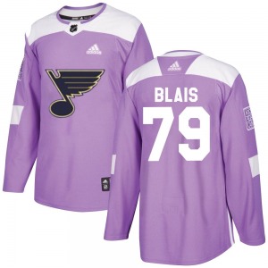 Adult Authentic St. Louis Blues Sammy Blais Purple Hockey Fights Cancer Official Adidas Jersey