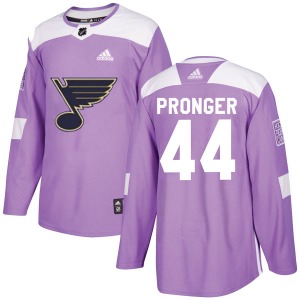 Adult Authentic St. Louis Blues Chris Pronger Purple Hockey Fights Cancer Official Adidas Jersey