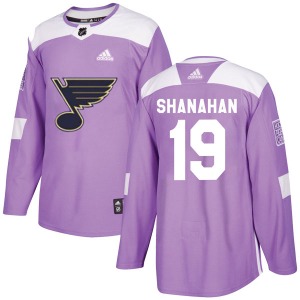 Adult Authentic St. Louis Blues Brendan Shanahan Purple Hockey Fights Cancer Official Adidas Jersey