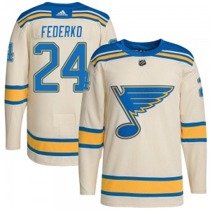 Youth Authentic St. Louis Blues Bernie Federko Cream 2022 Winter Classic Player Official Adidas Jersey