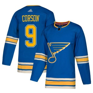 Youth Authentic St. Louis Blues Shayne Corson Blue Alternate Official Adidas Jersey