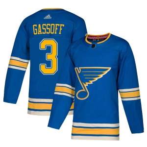 Youth Authentic St. Louis Blues Bob Gassoff Blue Alternate Official Adidas Jersey