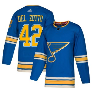 Youth Authentic St. Louis Blues Michael Del Zotto Blue Alternate Official Adidas Jersey