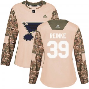 Women's Authentic St. Louis Blues Mitch Reinke Camo Veterans Day Practice Official Adidas Jersey