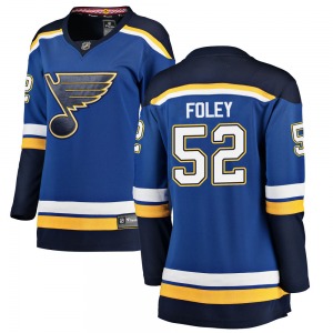 Women's Breakaway St. Louis Blues Erik Foley Blue Home Official Fanatics Branded Jersey