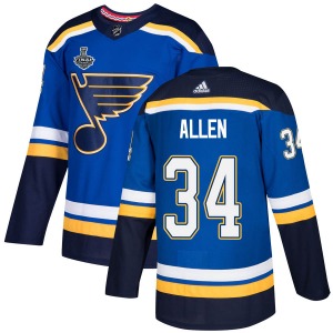 Adult Authentic St. Louis Blues Jake Allen Blue Home 2019 Stanley Cup Final Bound Official Adidas Jersey