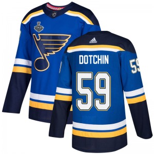Adult Authentic St. Louis Blues Jake Dotchin Blue Home 2019 Stanley Cup Final Bound Official Adidas Jersey