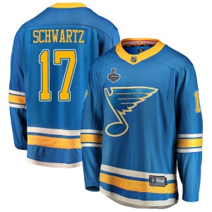Adult Breakaway St. Louis Blues Jaden Schwartz Blue Alternate 2019 Stanley Cup Final Bound Official Fanatics Branded Jersey