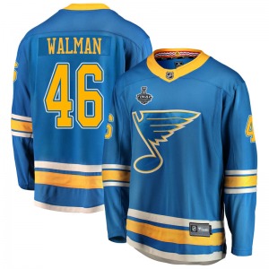 Adult Breakaway St. Louis Blues Jake Walman Blue Alternate 2019 Stanley Cup Final Bound Official Fanatics Branded Jersey