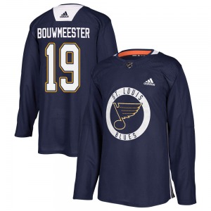 Adult Authentic St. Louis Blues Jay Bouwmeester Blue Practice Official Adidas Jersey