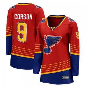 Women's Breakaway St. Louis Blues Shayne Corson Red 2020/21 Special Edition Official Fanatics Branded Jersey