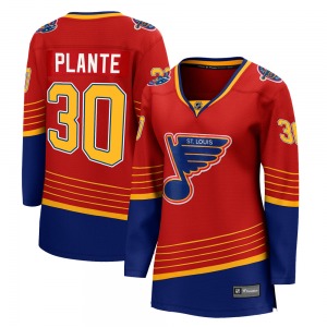 Women's Breakaway St. Louis Blues Jacques Plante Red 2020/21 Special Edition Official Fanatics Branded Jersey