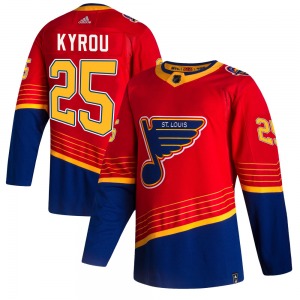 Youth Authentic St. Louis Blues Jordan Kyrou Red 2020/21 Reverse Retro Official Adidas Jersey