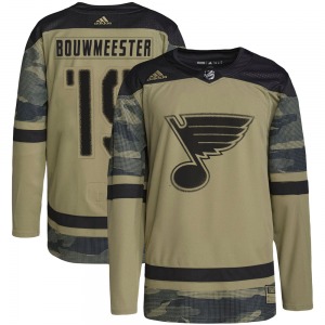 Youth Authentic St. Louis Blues Jay Bouwmeester Camo Military Appreciation Practice Official Adidas Jersey