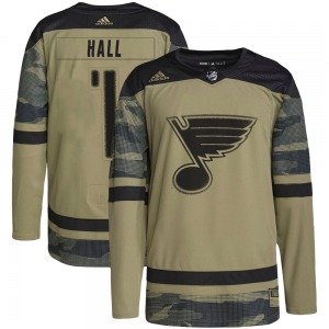Youth Authentic St. Louis Blues Glenn Hall Camo Military Appreciation Practice Official Adidas Jersey