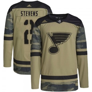 Youth Authentic St. Louis Blues Scott Stevens Camo Military Appreciation Practice Official Adidas Jersey