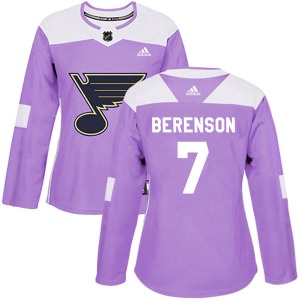 Women's Authentic St. Louis Blues Red Berenson Purple Hockey Fights Cancer Official Adidas Jersey