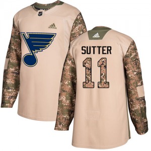 Youth Authentic St. Louis Blues Brian Sutter Camo Veterans Day Practice Official Adidas Jersey