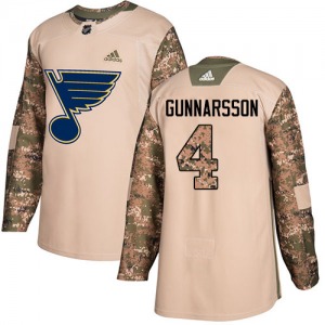 Youth Authentic St. Louis Blues Carl Gunnarsson Camo Veterans Day Practice Official Adidas Jersey