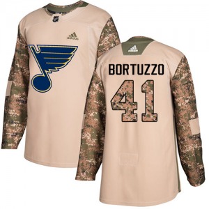 Youth Authentic St. Louis Blues Robert Bortuzzo Camo Veterans Day Practice Official Adidas Jersey