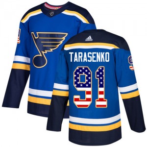 Adult Authentic St. Louis Blues Vladimir Tarasenko Blue USA Flag Fashion Official Adidas Jersey