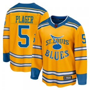 Adult Breakaway St. Louis Blues Bob Plager Yellow Special Edition 2.0 Official Fanatics Branded Jersey