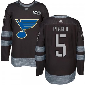 Youth Authentic St. Louis Blues Bob Plager Black 1917-2017 100th Anniversary Official Jersey