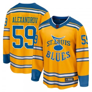 Youth Breakaway St. Louis Blues Nikita Alexandrov Yellow Special Edition 2.0 Official Fanatics Branded Jersey