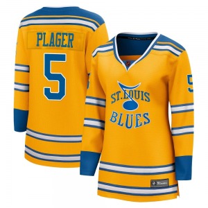 Women's Breakaway St. Louis Blues Bob Plager Yellow Special Edition 2.0 Official Fanatics Branded Jersey