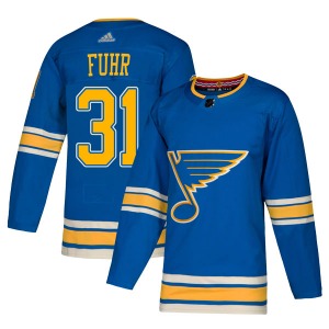 Adult Authentic St. Louis Blues Grant Fuhr Blue Alternate Official Adidas Jersey