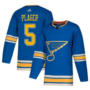 Adult Authentic St. Louis Blues Bob Plager Blue Alternate Official Adidas Jersey
