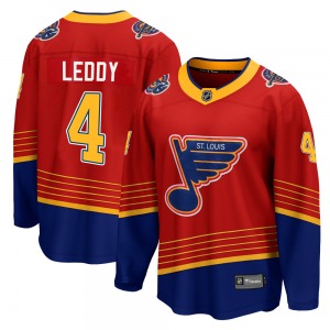 Youth Breakaway St. Louis Blues Nick Leddy Red 2020/21 Special Edition Official Fanatics Branded Jersey