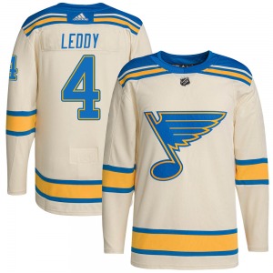 Youth Authentic St. Louis Blues Nick Leddy Cream 2022 Winter Classic Player Official Adidas Jersey