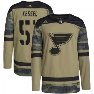 Youth Authentic St. Louis Blues Matthew Kessel Camo Military Appreciation Practice Official Adidas Jersey